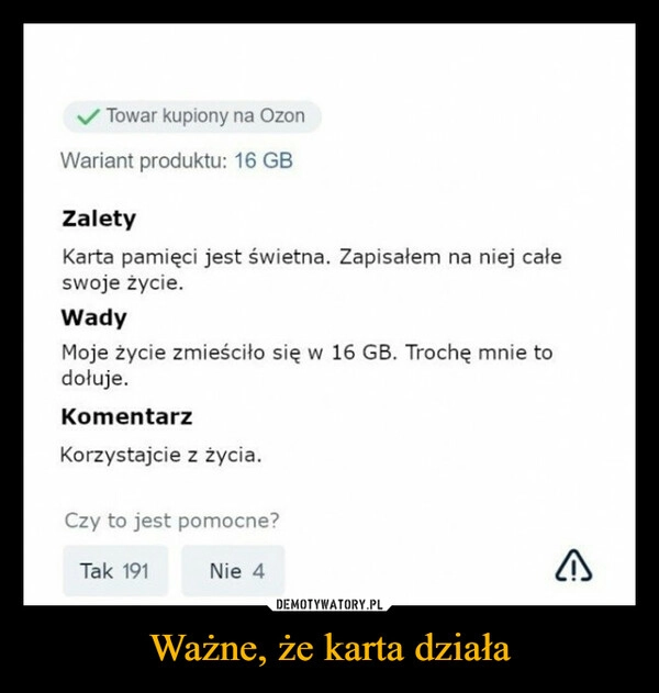 
    Ważne, że karta działa