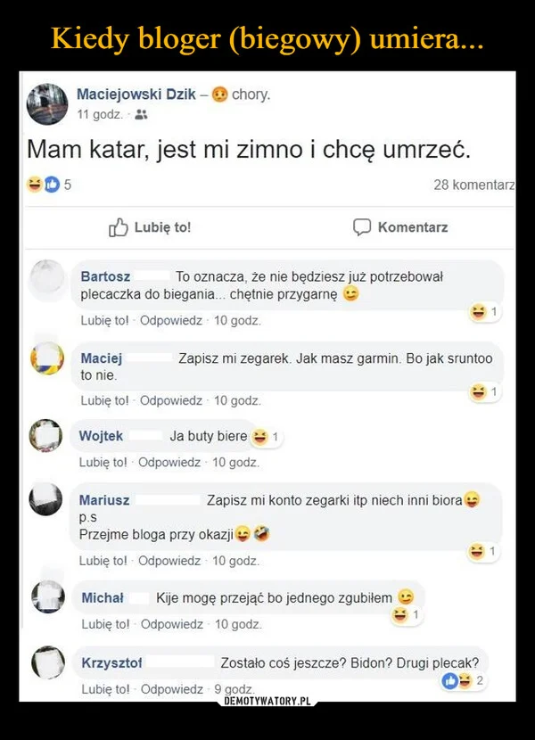 
    Kiedy bloger (biegowy) umiera...