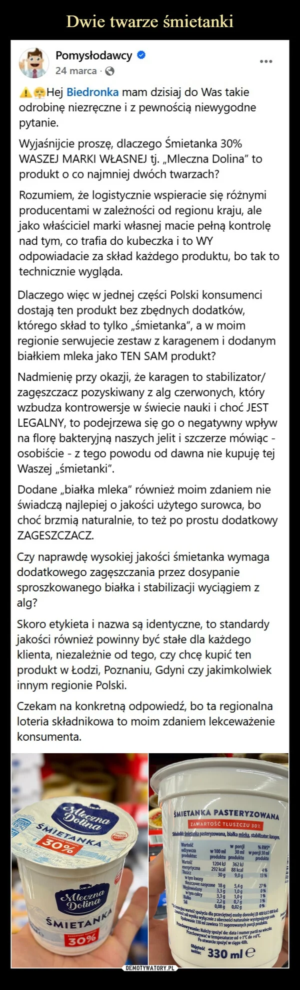 
    Dwie twarze śmietanki