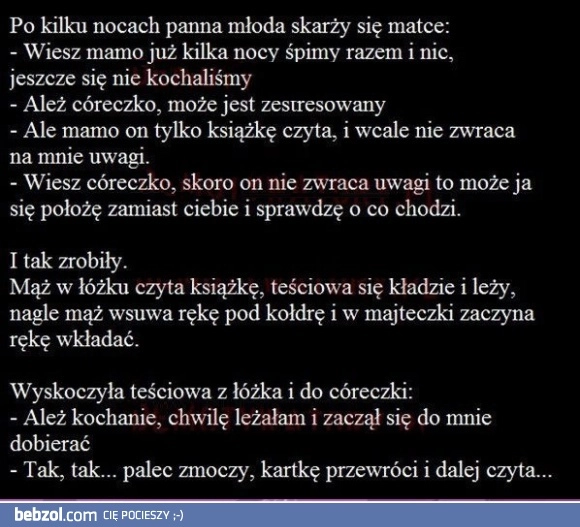 
    Panna młoda skarży się matce