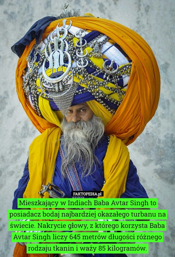 
    Mieszkający w Indiach Baba Avtar Singh to posiadacz bodaj najbardziej okazałego