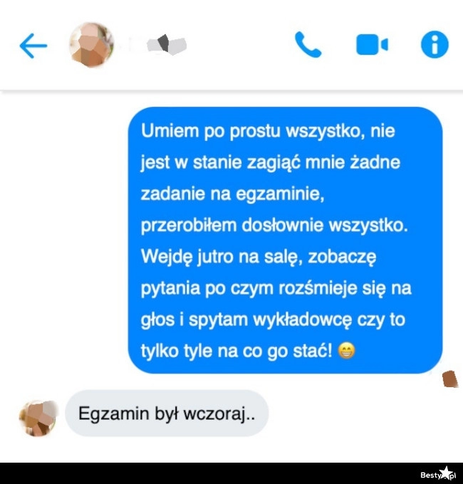 
    Student przygotowany na egzamin 