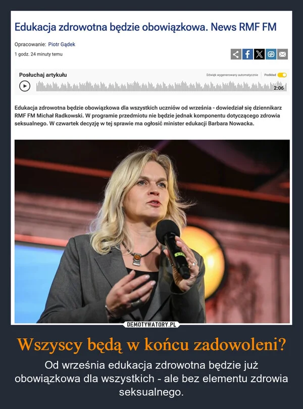 
    Wszyscy będą w końcu zadowoleni?