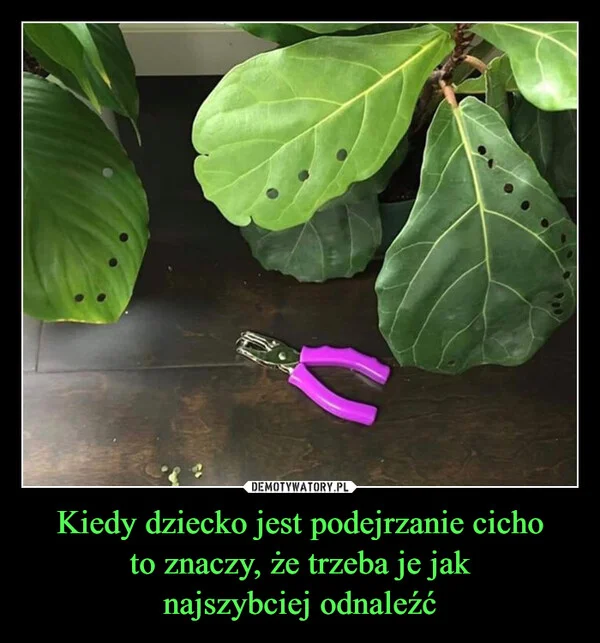 
    Kiedy dziecko jest podejrzanie cicho to znaczy, że trzeba je jak najszybciej odnaleźć