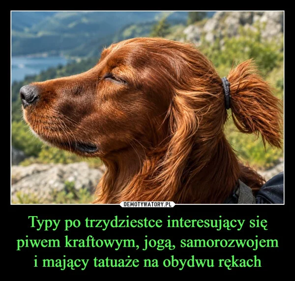 Typy po trzydziestce interesujący się piwem kraftowym, jogą, samorozwojem i mający tatuaże na obydwu rękach