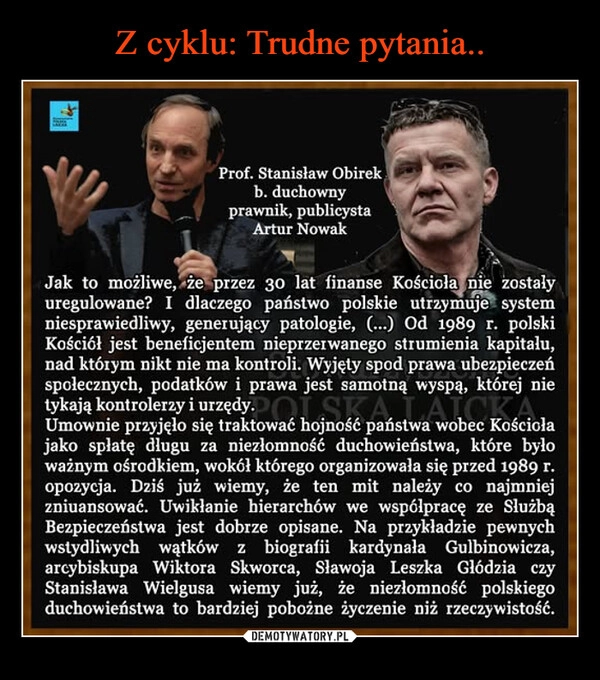 
    Z cyklu: Trudne pytania..