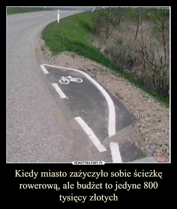 
    Kiedy miasto zażyczyło sobie ścieżkę rowerową, ale budżet to jedyne 800 tysięcy złotych