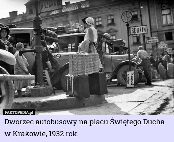 
    Dworzec autobusowy na placu Świętego Ducha w Krakowie, 1932 rok.