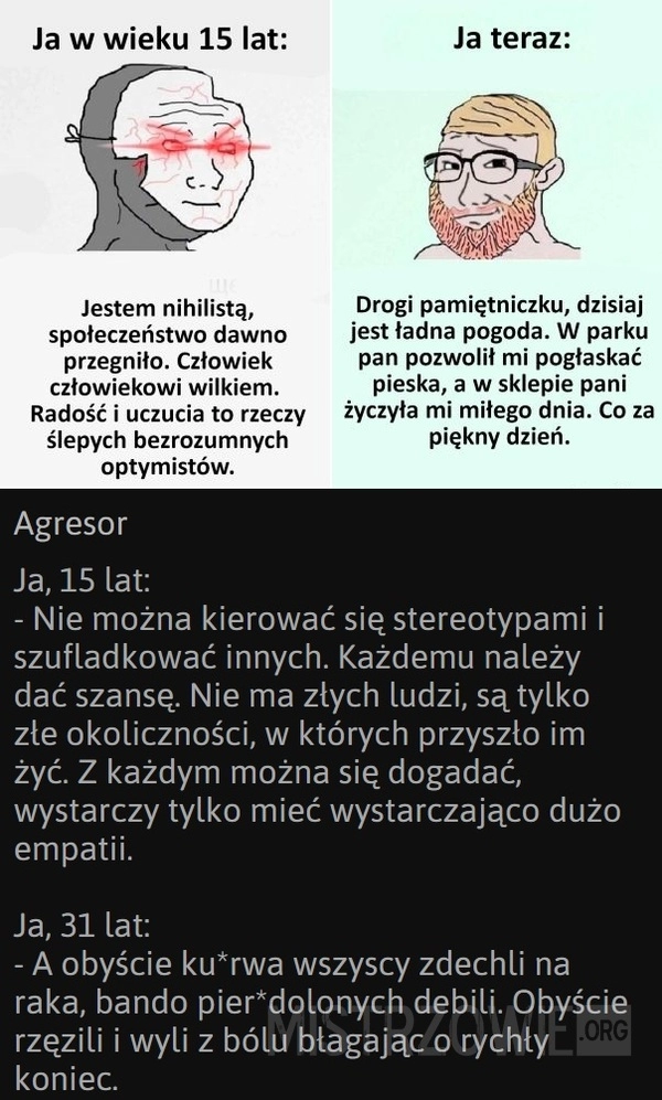 
    Ja w wieku 15 lat vs ja teraz