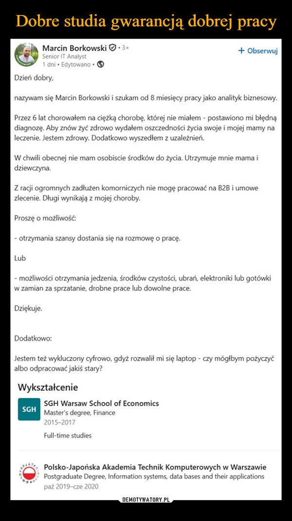 Dobre studia gwarancją dobrej pracy