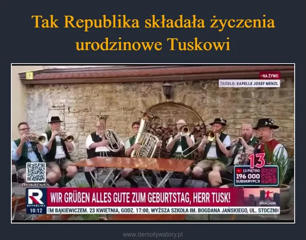 
    Tak Republika składała życzenia urodzinowe Tuskowi