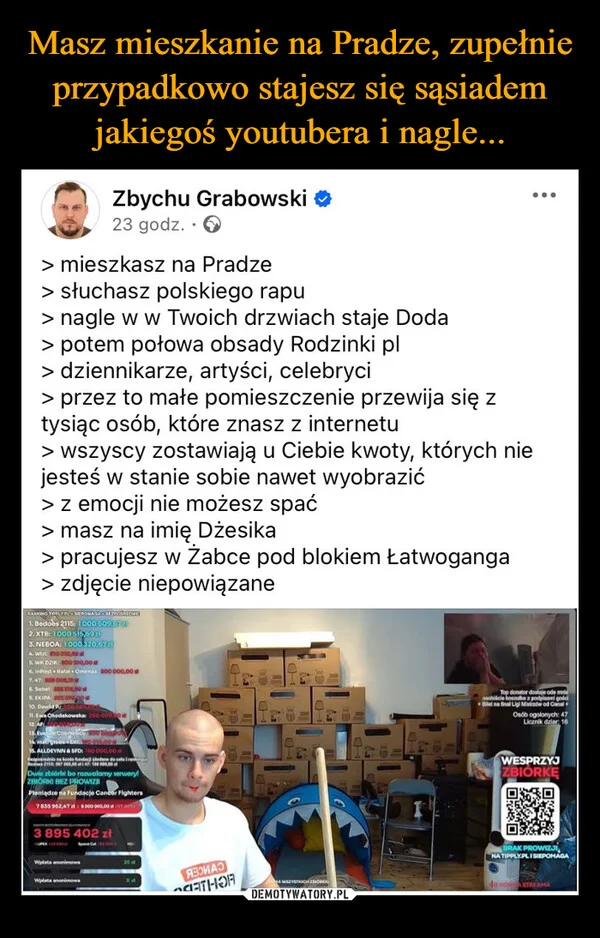 
    Masz mieszkanie na Pradze, zupełnie przypadkowo stajesz się sąsiadem jakiegoś youtubera i nagle...