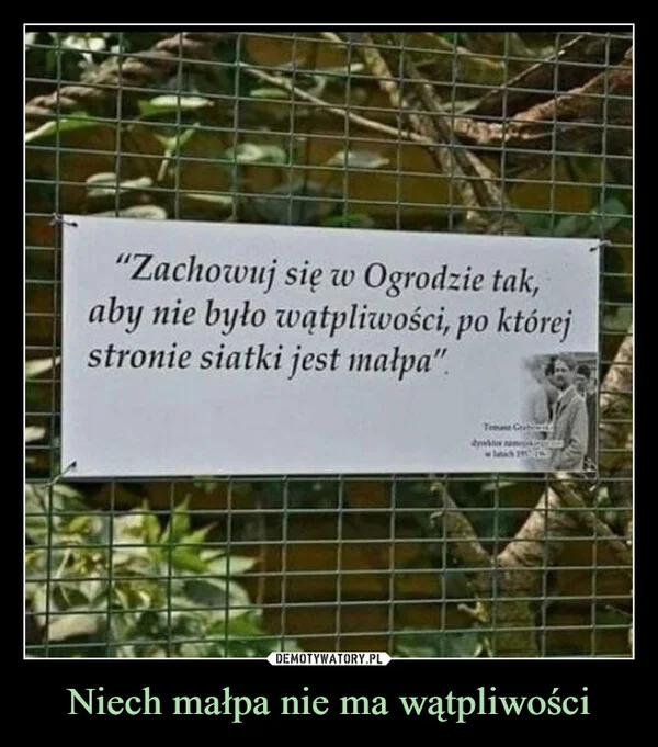 
    Niech małpa nie ma wątpliwości