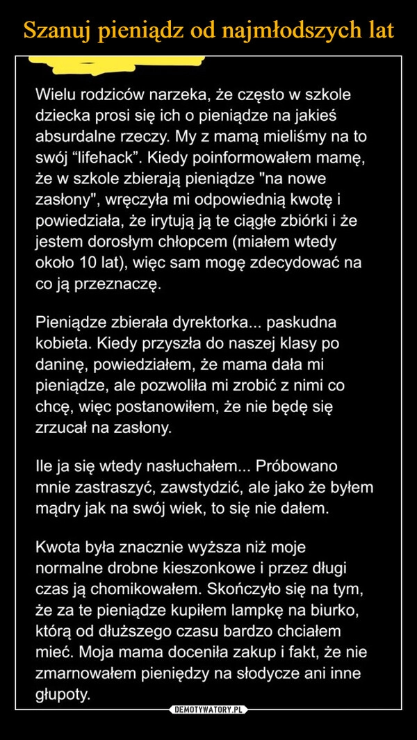 
    Szanuj pieniądz od najmłodszych lat