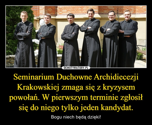 
    Seminarium Duchowne Archidiecezji Krakowskiej zmaga się z kryzysem powołań. W pierwszym terminie zgłosił się do niego tylko jeden kandydat.