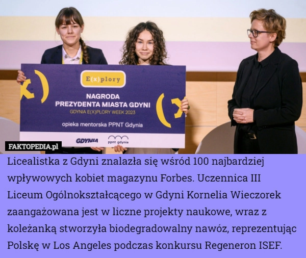 
    Licealistka z Gdyni znalazła się wśród 100 najbardziej wpływowych kobiet