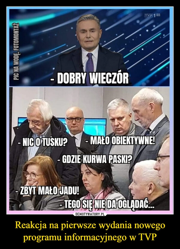 
    Reakcja na pierwsze wydania nowego programu informacyjnego w TVP