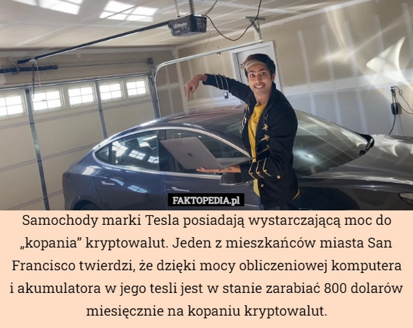 
    Samochody marki Tesla posiadają wystarczającą moc do „kopania” kryptowalut.