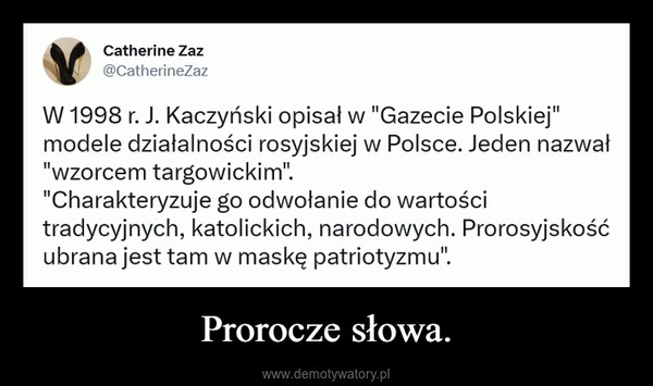 
    Prorocze słowa. 