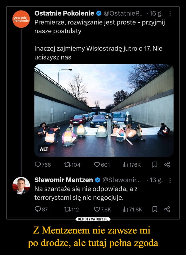 
    Z Mentzenem nie zawsze mi 
po drodze, ale tutaj pełna zgoda