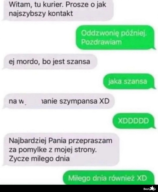 
    Rozmowa z kurierem 