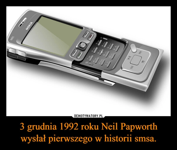 
    3 grudnia 1992 roku Neil Papworth wysłał pierwszego w historii smsa.