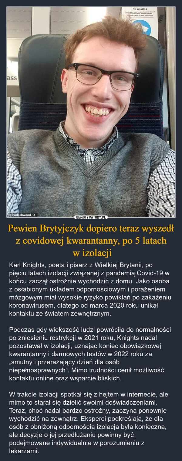 
    Pewien Brytyjczyk dopiero teraz wyszedł z covidowej kwarantanny, po 5 latach
 w izolacji