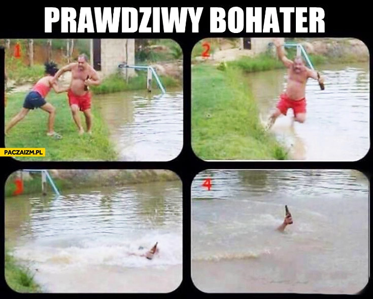 
    Prawdziwy bohater wpadł do wody uratował piwo