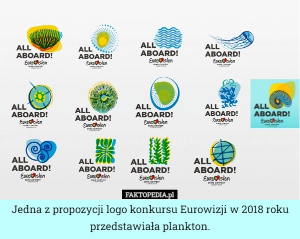 
    Jedna z propozycji logo konkursu Eurowizji w 2018 roku przedstawiała plankton.