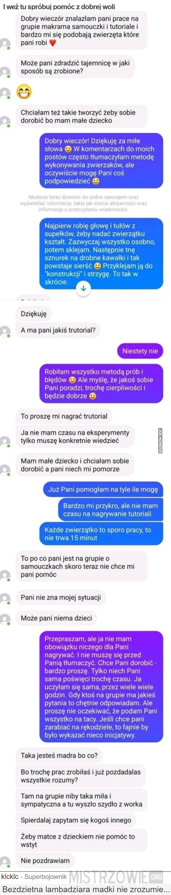 I weź tu spróbuj pomóc z dobrej woli