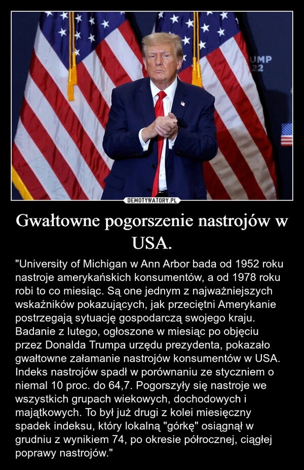 
    Gwałtowne pogorszenie nastrojów w USA.