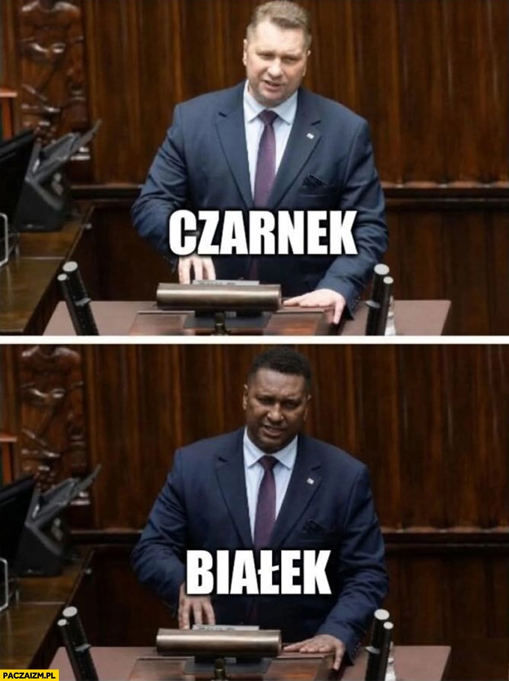 
    Przemysław Czarnek białek czarny murzyn