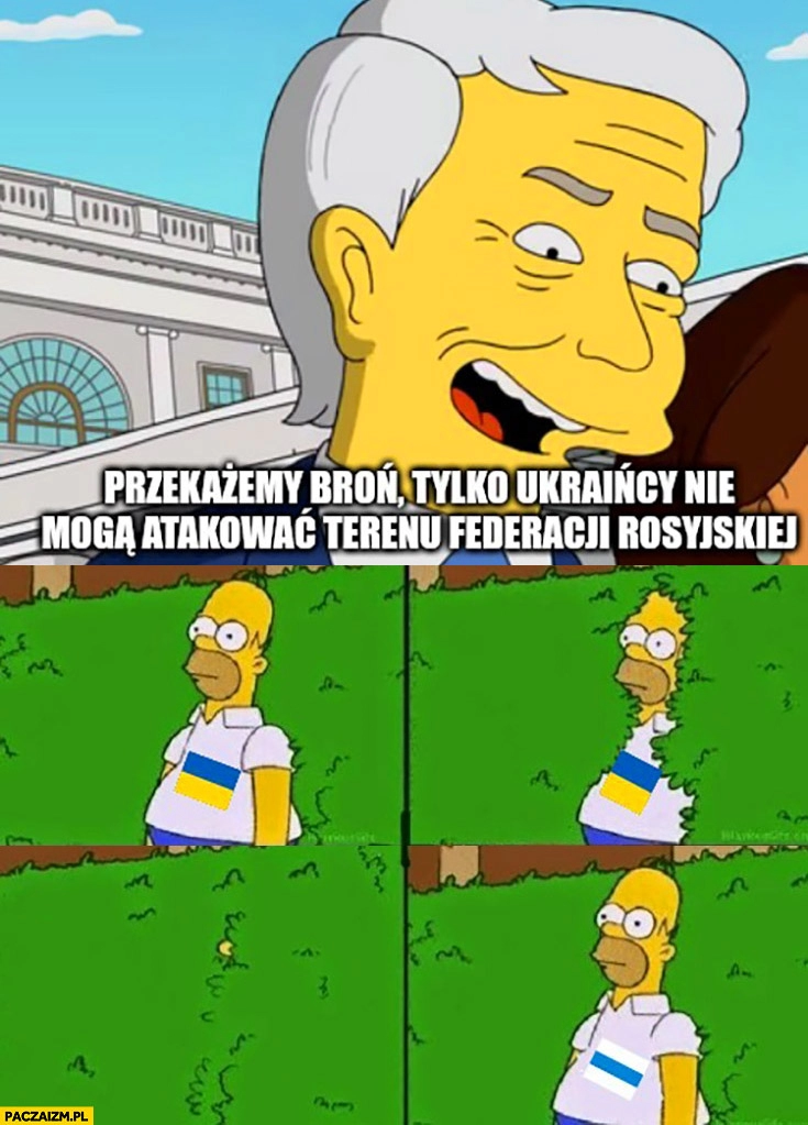 
    Biden przekażemy broń tylko Ukraińcy nie mogą atakować terenu rosji Ukrainiec zmienia się w rosjanina