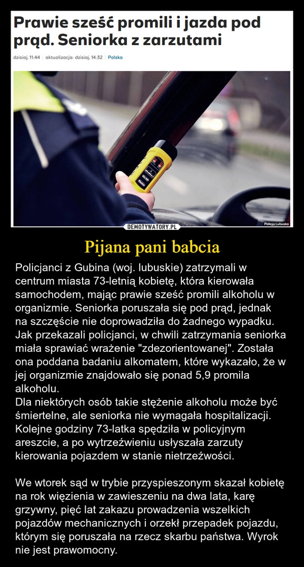 
    Pijana pani babcia