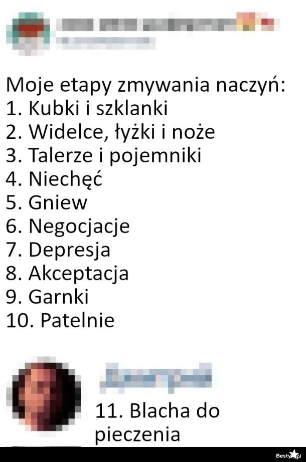 
    Etapy zmywania naczyń 