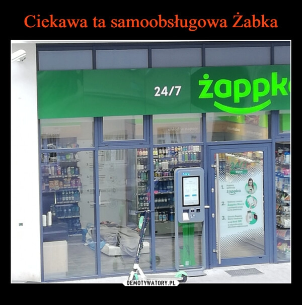 
    Ciekawa ta samoobsługowa Żabka