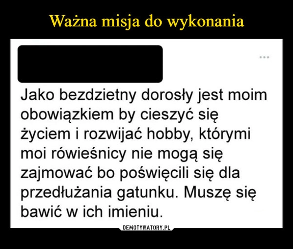 
    Ważna misja do wykonania