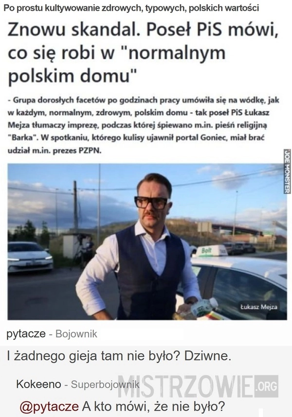 
    Po prostu kultywowanie zdrowych, typowych, polskich wartości