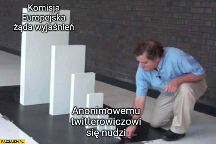 
    Anonimowemu twitterowiczowi się nudzi, komisja europejska żąda wyjaśnień domino