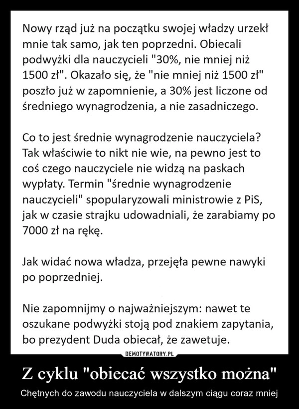 
    Z cyklu "obiecać wszystko można"