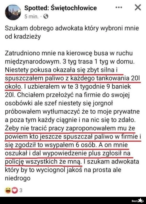 
    Kradzież paliwa, umowa z szefem i konsekwencje 