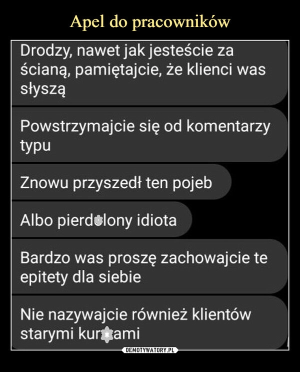 
    Apel do pracowników