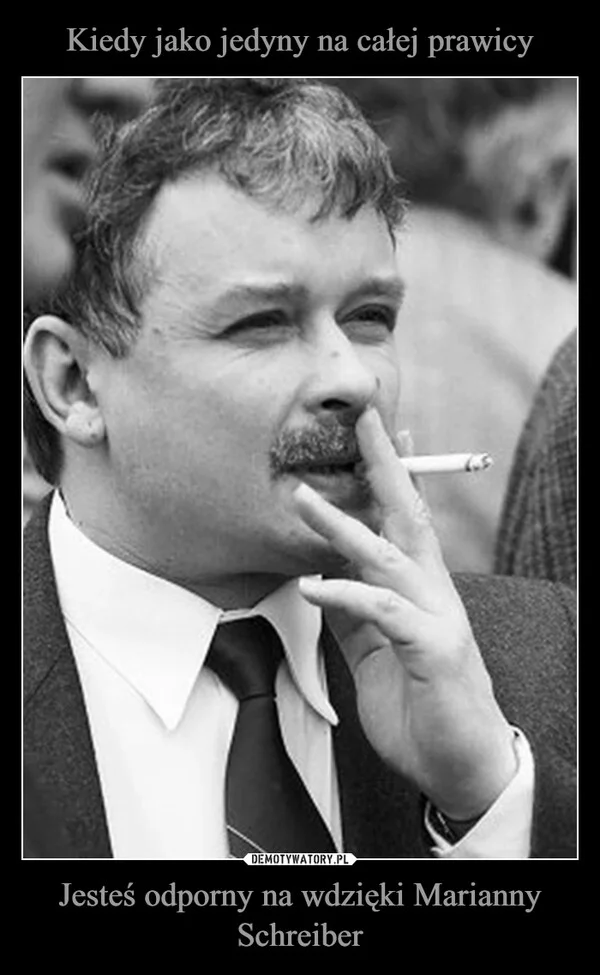 
    Kiedy jako jedyny na całej prawicy Jesteś odporny na wdzięki Marianny Schreiber