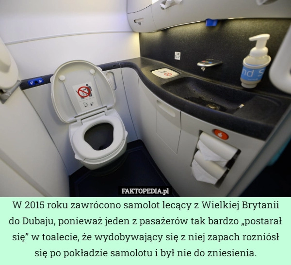 
    W 2015 roku zawrócono samolot lecący z Wielkiej Brytanii do Dubaju, ponieważ