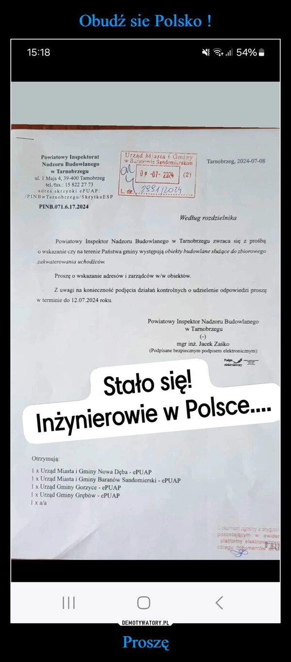 
    Obudź sie Polsko ! Proszę