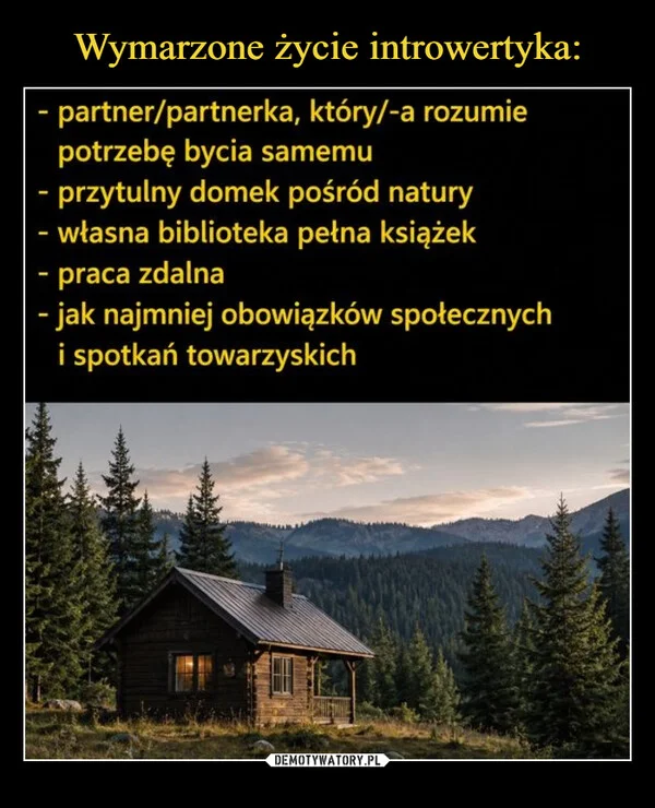 
    Wymarzone życie introwertyka: