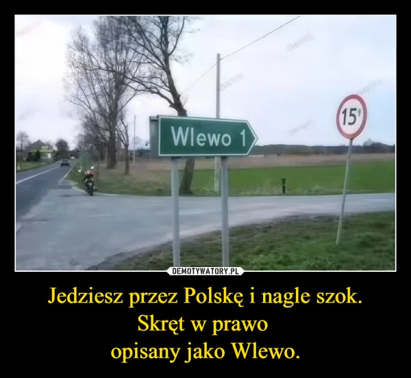 
    Jedziesz przez Polskę i nagle szok. Skręt w prawo opisany jako Wlewo.