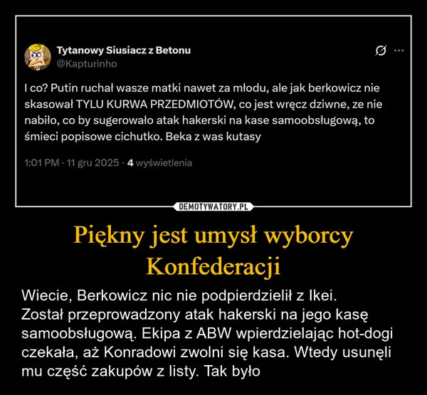 Piękny jest umysł wyborcy Konfederacji