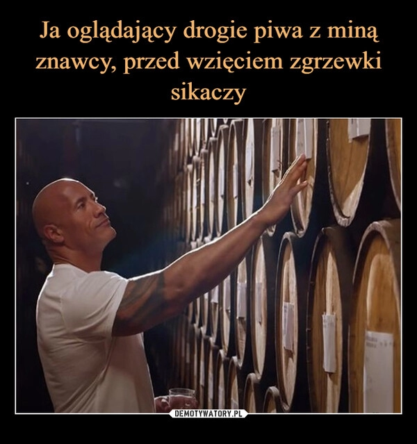 
    Ja oglądający drogie piwa z miną znawcy, przed wzięciem zgrzewki sikaczy