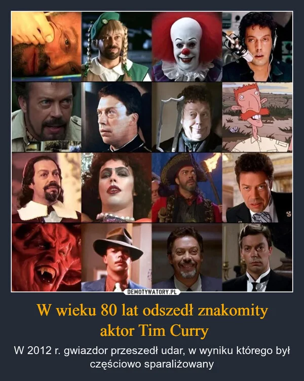 
    W wieku 80 lat odszedł znakomity aktor Tim Curry